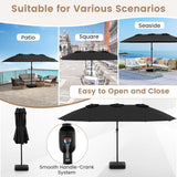 Tangkula 15FT Double-Sided Patio Umbrella with Base