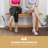 Tangkula Outdoor Teak Wood Bench