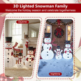 Tangkula 3-Piece Pre-Lit 3D Snowman Set with 270 LED Lights