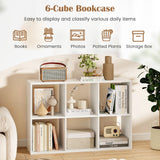 Tangkula 6-Cube Bookcase, 3-Tier Bookshelf with Open Compartments