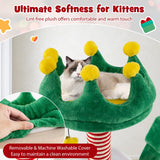 Tangkula Cute Christmas Cat Tree Cat Tower for Indoor Cats with Scratching Posts and Carpet