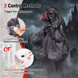 Tangkula 5.6 FT Animated Halloween Standing Weeping Woman Statue
