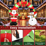 Tangkula 10 FT Christmas Inflatable Archway with Santa Claus & Snowman