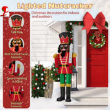 Tangkula 5 FT Lighted Christmas Nutcracker with Glitter Sword