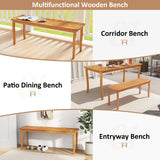 Tangkula Acacia Wood Outdoor Bench