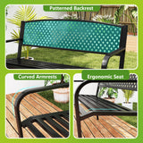 Tangkula Metal Outdoor Park Bench for Porch