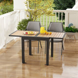 Tangkula 31.5”-63” Extendable Patio Table, Outdoor Aluminum Table for 4-6 People (Natural, 63")