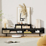 Tangkula 3 Cubby TV Stand for TVs up to 70"