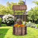 Tangkula Outdoor Wishing Well Water Fountain, 22" x 22" x 45"