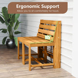 Tangkula 3-in-1 Outdoor Acacia Wood Loveseat Bench Furniture