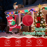Tangkula 8.5 FT Christmas Inflatable Reindeer & Climbing Santa Claus