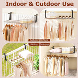 Tangkula Portable Clothes Drying Rack Aluminum Towel Rack with Adjustable and Foldable Brackets