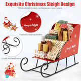 Tangkula Metal Christmas Santa Sleigh Basket Xmas Santas Gift Storage Sleigh