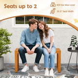 Tangkula Patio Acacia Wood Bench Outdoor Backless Seating Furniture