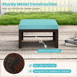 Tangkula 6 Pieces Outdoor Sectional Conversation PE Rattan Sofa Set