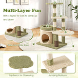 Tangkula Cute Cat Tree with Sisal Scratching Posts
