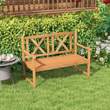 Tangkula Patio Acacia Wood Bench, 2-Person Outdoor Loveseat Chair
