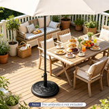 Tangkula 18" Round Umbrella Base with Adjustable Knob Fit 1.5"/1.9" Poles