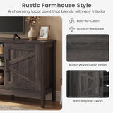 Tangkula Farmhouse TV Stand for TVs up to 65 Inch Entertainment Center with 2 Storage Cabinets