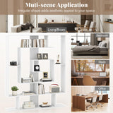 Tangkula Irregular Wooden Bookshelf for Living Room