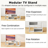 Tangkula 2 Pieces L-Shaped TV Stand