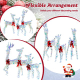 Tangkula 3-Piece Christmas Lighted Iridescent Reindeer Family Set, Xmas Pre-Lit Deer with 230 LED Lights