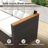 Tangkula 3 Seat Patio Couch Sofa with Thick Cushion for Porch