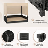 Tangkula Elevated Wicker Dog House