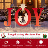 Tangkula 3 Pieces Outdoor Christmas Joy Nativity Yard Signs Decoration Set