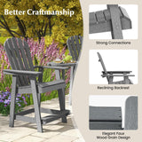 Tangkula Outdoor Bar Stool, HDPE Tall Adirondack Chair with Armrest & Footrest