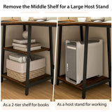 L Shaped Desk, Space Saving Corner Desk w/ 2 Tier Storage Shelves