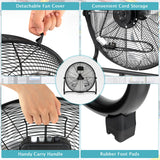 Floor Fan, 20-inch High Velocity Floor Fan with 145° Adjustable Tilt, 3-speed Adjustable