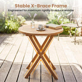 Tangkula 24-Inch Teak Wood Folding Outdoor Table