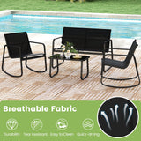Tangkula 4 Piece Patio Furniture Set for Balcony Poolside Garden