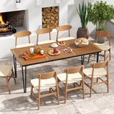 Tangkula 79 Inch Outdoor Dining Table, 8-Person Patio Table with 1.9 Inch Umbrella Hole