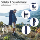 Tangkula Folding Camping Chair, Lightweight Portable Camp Lawn Chair with Adjustable Shade Canopy