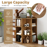 Tangkula 9 Cube Corner Bookshelf with Charging Station