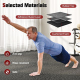 Tangkula 0.39" Thick Rubber Top Exercise Equipment Mats with Boarders