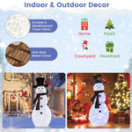 4.2 FT Lighted Christmas Snowman with Redbirds - Tangkula