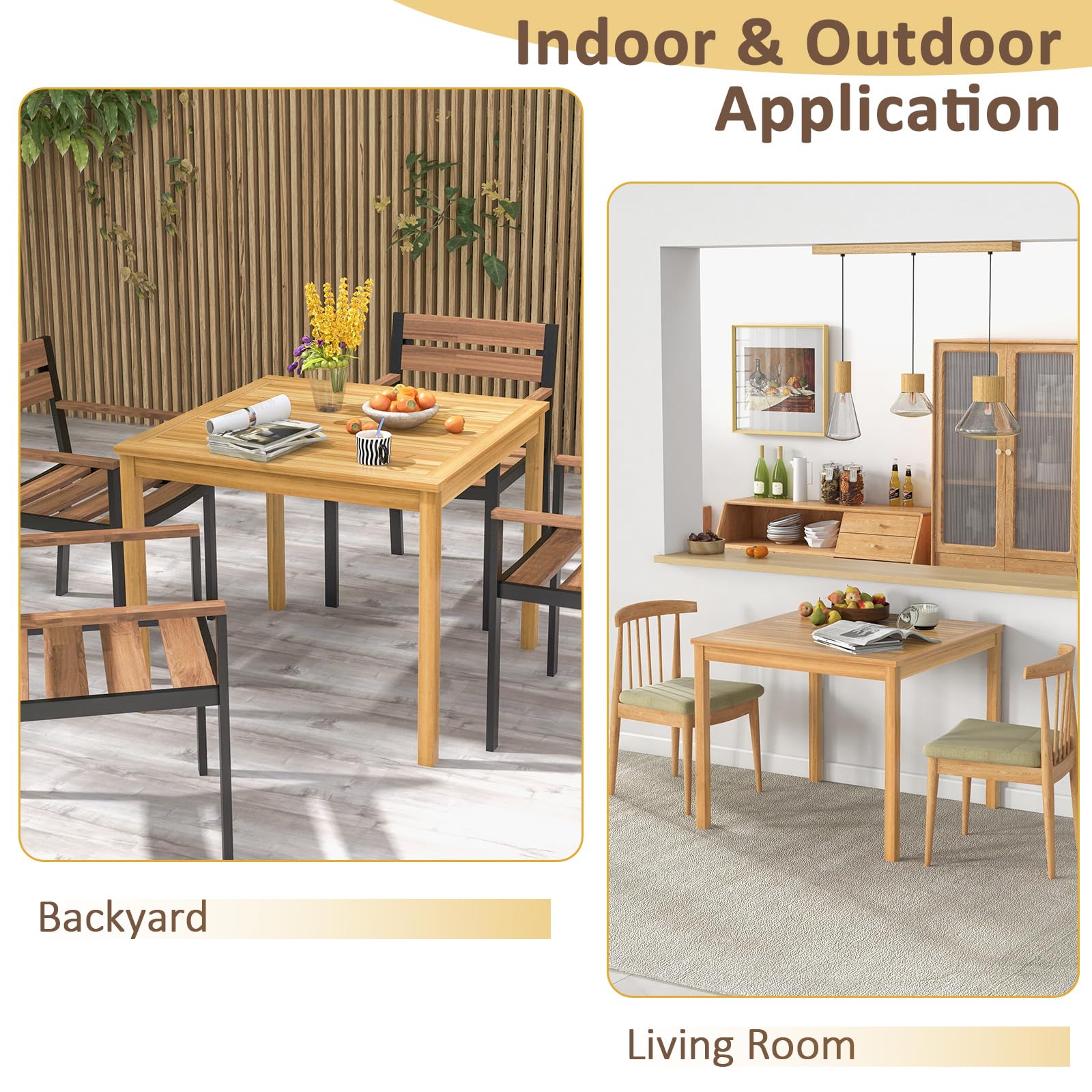 Square Outdoor Dining Table - Tangkula