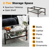 Tangkula Glass Coffee Table