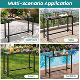 Tangkula Outdoor Bar Table Patio Counter Height Table
