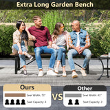 Tangkula 72” Outdoor Bench, Extra Long Patio HDPE Bench for 4 People, 1100 lbs Weight Capacity
