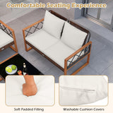 Tangkula 5 Pieces Wicker Patio Conversation Furniture Set