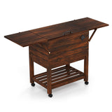 Tangkula Wooden Patio Cooler for Poolside