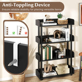 Tangkula 4-Tier Bookshelf Freestanding Bookcase with Anti-Tipping Kit