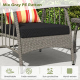Tangkula 3 Pieces Patio PE Wicker Furniture Set