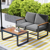 Tangkula 4/8 Piece Patio Aluminum Furniture Set(Gray)
