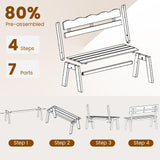 Tangkula 2 Person Patio Garden Bench with Waved Backrest and Slatted Seat