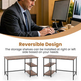 Tangkula Home Office Computer Desk with 2 Storage Shelves